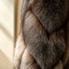 #2610 Short Fox Fur Coat, Real Full Skin Fox Jacket for Women Grey Brown Gradient Luxury Winter Outerwear.d