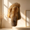 #2604 Women Short Golden Island Fox Fur Coat, Real Full Skin Golden Island Fox Jacket Luxury Warm Winter Outerwear.a