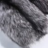 #2606 Long Silver Fox Fur Coat for Women, Real Full Skin Silver Fox Jacket Wide Lapel Luxury Winter Outerwear.b