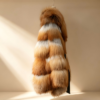 #2601 Women RedFox Fur Coat, Real Full Skin Fox Fur Luxury Warm Winter Outerwear Hanging View.c