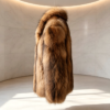 #2613 Women Natural Raccoon Dog Fur Coat, Real Full Skin Raccoon Dog Jacket Luxury Winter Outerwear.c