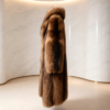 #2617 Long Luxury Gradient Raccoon Dog Fur Coat, Real Full Skin Raccoon Dog Jacket for Women Winter Outerwear.c