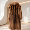 #2617 Long Luxury Gradient Raccoon Dog Fur Coat, Real Full Skin Raccoon Dog Jacket for Women Winter Outerwear.b