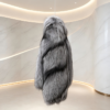 #2615 Short Gradient Silver Fox Fur Coat, Real Full Skin Silver Fox Jacket for Women Light Luxury Winter Outerwear.e