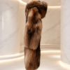 #2618 Long Hooded Raccoon Dog Fur Coat, Real Full Skin Raccoon Dog Jacket for Women Luxury Winter Outerwear.a