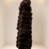 #2620 Dark Brown Horizontal Cut Fox Fur Coat, Real Full Skin Fox Jacket for Women Luxury Winter Outerwear.c