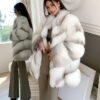 #2622 Fox Fur Coat, Real Full Skin Fox Jacket for Women Luxury Winter Outerwear.c