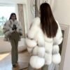 #2622 Fox Fur Coat, Real Full Skin Fox Jacket for Women Luxury Winter Outerwear.b