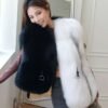 #2630 Women's Color Block Fox Fur Vest, Sleeveless Luxury Natural Fox Fur Waistcoat.B