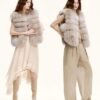 #2643 Women's Fox Fur Vest, Saga Furs Luxury Sleeveless Fur Gilet for Winter.A