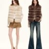 #2643 Women's Fox Fur Vest, Saga Furs Luxury Sleeveless Fur Gilet for Winter.C