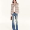 #2643 Women's Fox Fur Vest, Saga Furs Luxury Sleeveless Fur Gilet for Winter.D