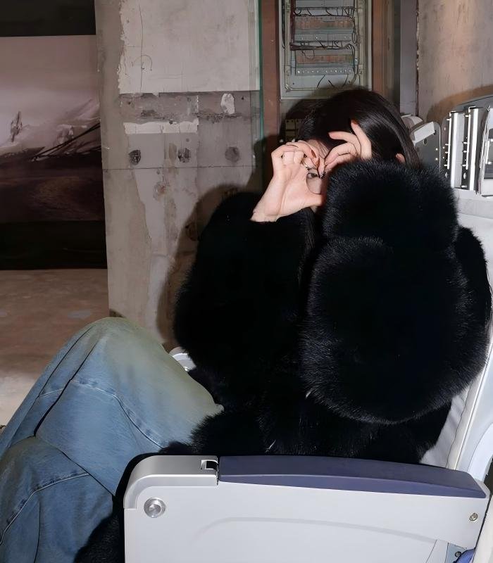 Women's Grey Long Fox Fur Coat, Real Full Skin Luxury Winter Outerwear for Women