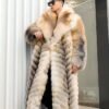 Men's SAGA Fox Fur Coat, Real Full Skin Long Length Luxury Winter Outerwear for Men
