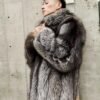Natural silver fox fur coat,Real Full Skin Fox Fur Jacket for Men Luxury Winter Outerwear