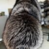 #2668 Women Mid Length Natural Silver Fox Fur Coat, Vintage Grey Tone Real Fox Fur Winter Outerwear.e