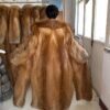 #2669 Long Full Skin Red Fox Fur Coat , Luxury Real Fox Fur Knee Length Winter Outerwear With Wide Lapel.C