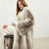#2624 Fox Fur Coat, Real Full Skin Fox Jacket for Women Luxury Winter Outerwear.e