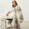 #2624 Fox Fur Coat, Real Full Skin Fox Jacket for Women Luxury Winter Outerwear.d