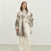 #2624 Fox Fur Coat, Real Full Skin Fox Jacket for Women Luxury Winter Outerwear.c