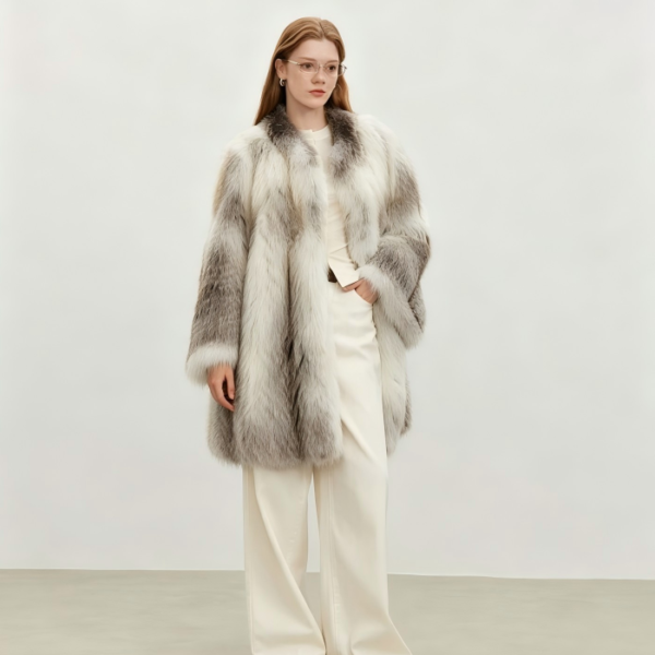#2624 Fox Fur Coat, Real Full Skin Fox Jacket for Women Luxury Winter Outerwear.c