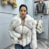 #2670 Women Short Real crossFur Coat, Wide Lapel Loose Luxury Fox Fur Jacket Winter Outerwear.D