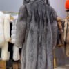#2671 Men Long Full Skin Silver Fox Fur Coat , Oversized Luxury Warm Fox Fur Winter Outerwear With Hood.F