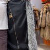 #2671 Men Long Full Skin Silver Fox Fur Coat , Oversized Luxury Warm Fox Fur Winter Outerwear With Hood.B