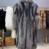 #2671 Men Long Full Skin Silver Fox Fur Coat , Oversized Luxury Warm Fox Fur Winter Outerwear With Hood.A